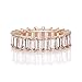 OPALBEST CZ Ring,Cubic Zirconia Band Emerald Cut Eternity Ring Band for Women Men
