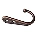 24 Pieces Coat Hooks Wall Mounted Robe Hook Single Coat Hanger No Scratch and 50 Pieces Screws 1.26 Inch Interior Diameter Copper Color