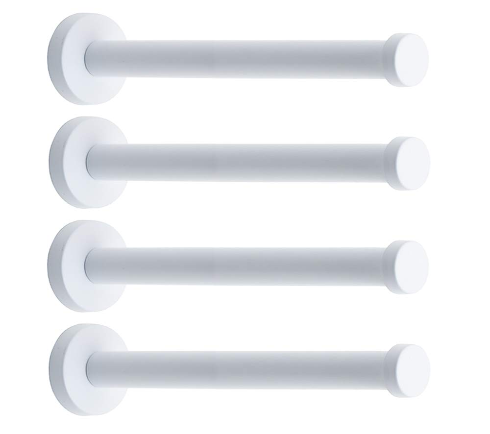 NELXULAS Classic White Stainless Steel Single Super Heavy Duty Wall Mount Hook, Coat Hanger, Bath Towel Hooks (8", 4 PCS)