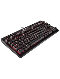 Teclado mecánico para juegos K68 Corsair, con retroiluminación LED, Cherry MX Rojo, resistente al polvo y a salpicaduras., Negro