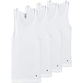 Lucky Brand Men's Cotton Ribbed Tank Top 4 Pack