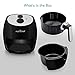 NutriChef Air Fryer Large Convection Oven Qt Capacity Stainless Steel Basket Electric Multi Cooker-1300 Watt High Power Oilless Kitchen Hot Toaster Cooker-3L Non Stick Teflon Fry, 3.7 quart, Black