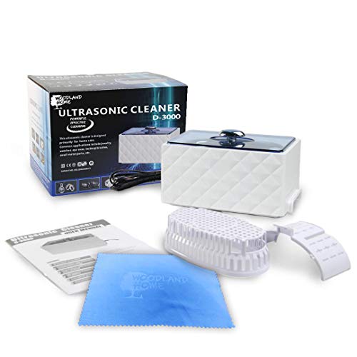 Deluxe Ultrasonic Cleaner | Jewelry Dentures Retainers Eyeglass Cleaner Watches Utensils Rings Coins | Digital Ultra Sonic Cleaner with Bonus Micro Fiber Towel Eyeglasses | Ultrasonic Jewelry Cleaner