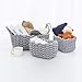 CutieUnion Cotton Woven Storage Baskets with Dual Rope Handles for Toy Storage Durable Nursery Bins(3 Pack,Grey)