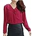Amoin Women's Fashion Elegant Bird Print Blouse Long Sleeve Casual Slim Shirts