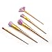 FONY Unicorn Makeup Brushes 5 Pcs Professional Unicorn Makeup Brush Set, Muliticolor Premium Silky Soft Synthetic Bristles with Golden Alicorn Handle Cosmetics Brush Kit (5,Golden)