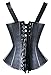 YIANNA Steampunk Punk Rock Faux Leather Buckle-up Corset Bustier Basque Top