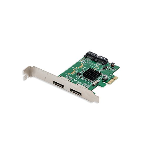 I/O CREST 2 Port SATA III and 2 Port eSATA III PCI-e 2.0 x1 Non RAID Hard Drive Controller Card Marvell 9215 Chipset