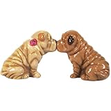 Westland Giftware Mwah Magnetic Shar Peis Salt and Pepper Shaker Set, 2-3/4-Inch