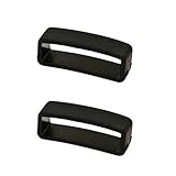 2 PIECES SIZE 18MM BLACK RUBBER CUIR DE LYON REPLACEMENT WATCH BAND STRAP LOOPS