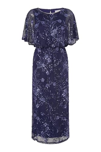 Gina Bacconi Women's Sequin Midi Dress Cocktail, Navy, 20