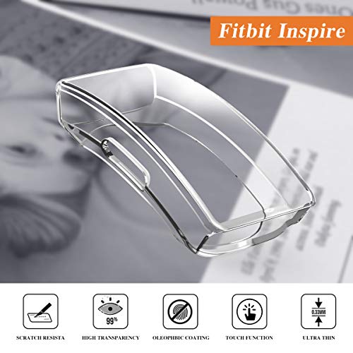SPGuard TPU Screen Protector Compatible with Fitbit Inspire HR Case, All-Around Protective Scractch-Resist Protective Cover for Fitbit Inspire HR Smartwatch (Transparent, Can Use it When Charging)