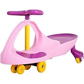 Lil' Rider Wiggle Car Ride On Toy – No Batteries, Gears or Pedals – Twist, Swivel, Go – Outdoor Ride Ons for Kids 3 Years and Up, M370049, Large, Pink