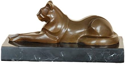 Top Bronze Animal Realism Bronze Sculpture Hand-made Bronze Sculpture Cat Brass Statue TPAL-463