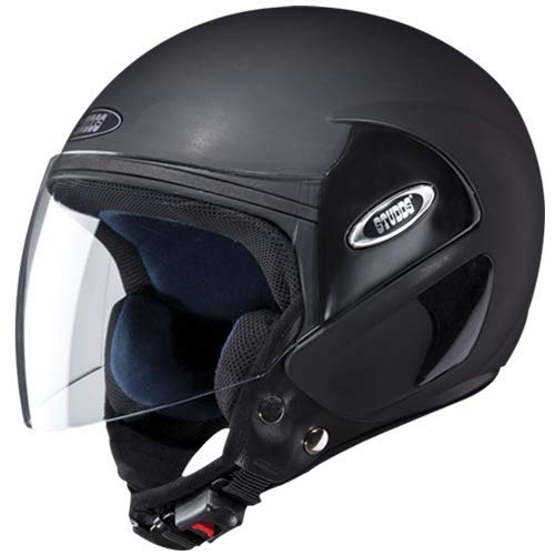 Studds Cub SUS_COFH_MBLKL Open Face Helmet (Matt Black, L)