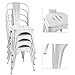 Devoko Metal Indoor-Outdoor Chairs Distressed Style Kitchen Dining Chairs Stackable Side Chair with Back Set of 4 (White)