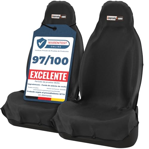 Upgrade4cars 2 x Waterproof Front Seat Cover for Car Universal Black
