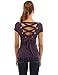 PattyBoutik Women's Scoop Neck Lace Up Back Blouse