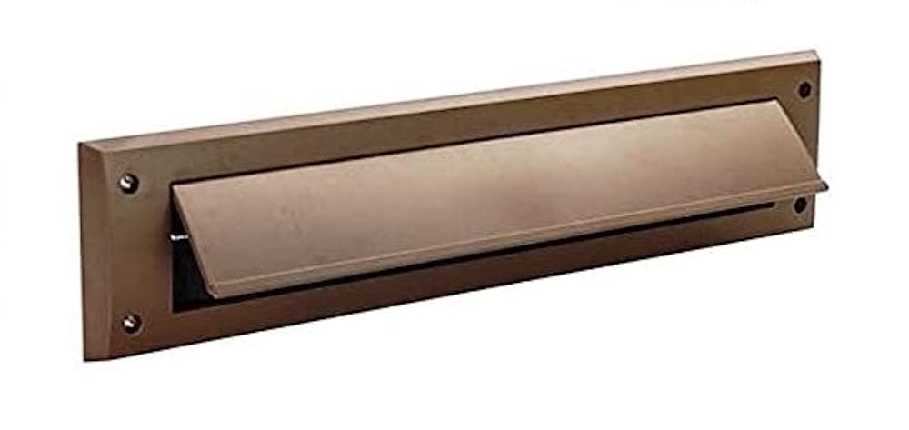 Merriway BH05983 StormSeal Letter Mail Box Brush Cover Draught Excluder with Flap for Internal or External Use, 343 x 80mm (13.1/2 inch x 3.1/8 inch) - Brown