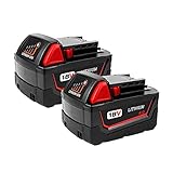 2-Pack 18V 4.0Ah Battery for Milwaukee 18volt Lithium Battery Power Tools 48-11-1820 48-11-1840 48-11-1850 48-11-1828 48-11-1815