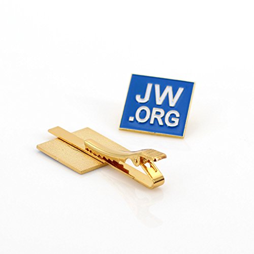 jw.org Gift Necktie Clip and Lapel pin Set-Square (Blue + Gold)