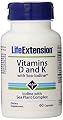 Life Extension Vitamins D and K with Sea-iodine,60 Capsules (60 x 2 )
