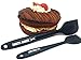 Silicone Spatula 2-piece Set,Heat-Resistant Spatulas,Non-stick Rubber Spatulas with Stainless Steel Core (Black with Darth Baker Logo)