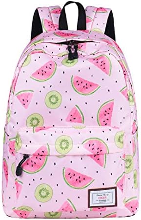 Women Waterproof Fresh Cute Watermelon Printing School Bags Backpacks for Teenage Girls Pink