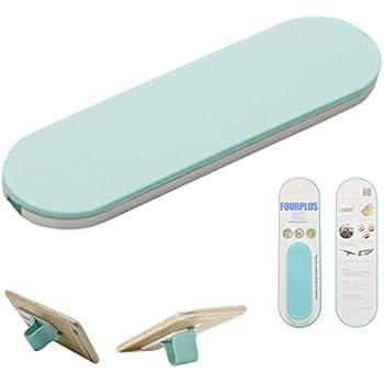 FOURPLUSONE Cell Phone Finger Grip, Car Vent Holder, 3 in 1 Secure Phone Strap Loop for iPhone Xs/8/7/6s Samsung Galaxy S9 iPad Mini (Green)