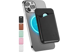 Wallaroo Wallets Genuine Leather MagSafe Compatible Phone Wallet Credit Card Holder for iPhone and Other Smartphones (Black)