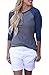Gemijack Womens Tops Casual Raglan Shirt 3/4 Sleeve Crew Neck Loose Baseball Tee Blouse