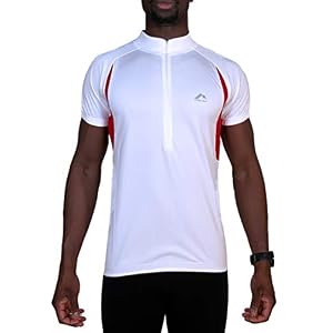 More Mile Short Sleeve Half Zip Mens Cycling Jersey – White M