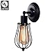 Wire Cage Wall Sconce, CMYK LED Dimmable Metal Industrial Wall Light Shade Vintage Style Edison Mini Antique Fixture for Headboard Bedroom Garage Porch Mirror