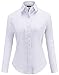 Dioufond Womens Wrinkle-Free Oxford Long-Sleeve Button Down Shirt Work Wear(US S,White)