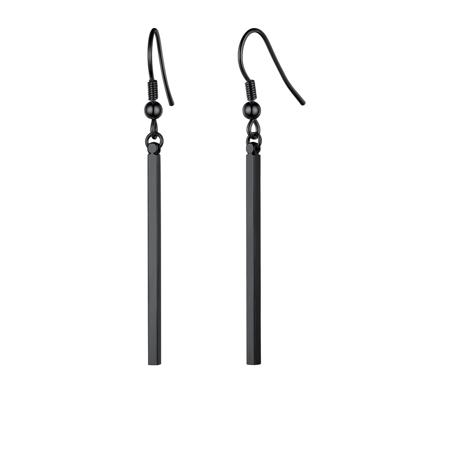 FindChic Bar Earrings Studs, Hypoallergenic Black Gun Plated Stainless Steel Bar Earrings Dangle For Women Girls, Minimal Simple Straight Bar Stick Earrings, Classic vertical bar stud Earrings Gold