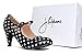Pixie Mary Jane Kitten Heel, Black/White Polka Dot, 8 B(M) US