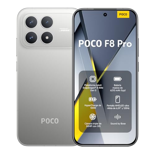 POCO F8 Pro Smartphone de 12+256GB Plata Titanio Hypercharge 100W