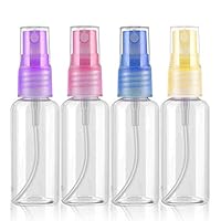 Mrupoo 30ml 4Pack Portable Refillable Plastic Fine Mist Perfume Spray Bottle Transparent Empty Spray Sprayer Bottle Cosmetic Spray Bottles Transparent Travel Small Bottles