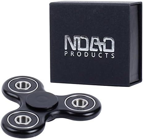 NDAD 1 Pack Hand Spinner Fidget Toy-Durable High Speed 1-3 Min Spins Si3N4 Hybrid Ceramic Bearing-Perfect for Adults, Kids, Stress, Anxiety, EDC, ADHD, Fitness-(Non-3D Printed) +Gift Box(Black)