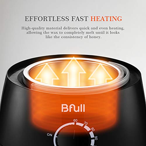 BFULL Wax Warmer (14.2 Oz), Hair Removal Home Waxing Kit with Wax Beans, Sticks, Wax Warmer Collars, Wax Melting Bowls, for Full Body, Legs, Face, Eyebrows, Bikini Women Men Painless at Home Waxing - Thumbnail 5