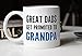 MAUAG Funny Grandpa Coffee Mug, Great Dads Get Promoted to Grandpa Best Birthday Gifts for Grandpa Grandfather Cup White, 11 Oz