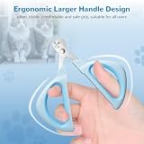 Euqvunn Cat Nail Clippers Safe Positioning Hole Ergonomic Handle Blue view 4