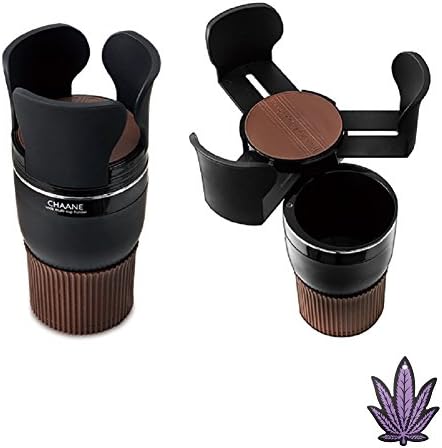 CHAANE Portable Auto Wide Cup Holder, 4 levels of storage, Urethane coated (Black) + FREE HEMP hanging air fresheners
