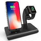 Charging Stand Compatible iPhone Apple Watch, Wireless Charger Dock Station Holder, Support XS/XS Max/XR/X/ 8 Plus & S9 Plus/ Note8, Fit Apple Watch Series 4/3/2/1 (Not Include Apple Watch Cable)