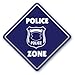 Police Crossing Sign Zone Xing | Indoor/Outdoor | 12