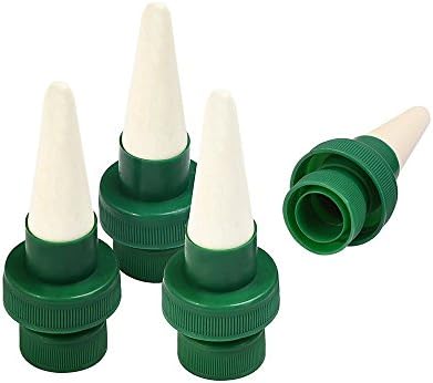 Plant Waterer, KinHom Garden Ceramic Automatic Self Watering Stakes for Indoor&amp;Outdoor Vacation Potted Flower Tree and Drip Irrigation Water Spikes Probes Kits (4 PACK), Green