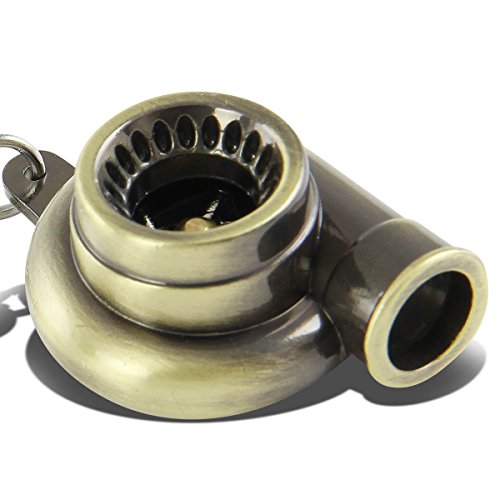 Minituare Spinnable Turbocharger Compressor Key Chain (Brushed Bronze)