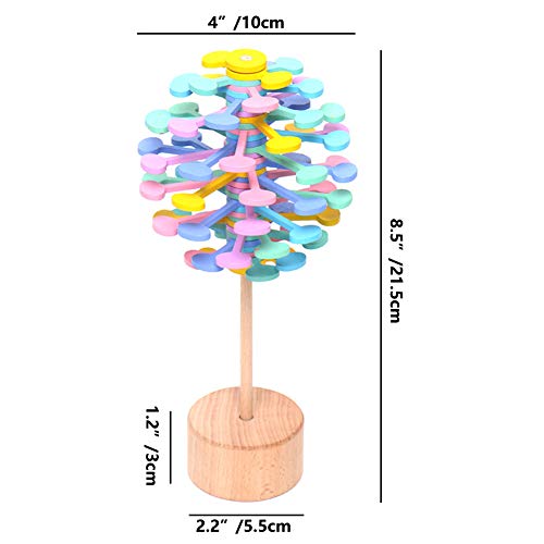 MeetUs Christmas Magic Rotating Toy Wooden Rotary Relief Bar Stress Relief Toys Puzzle Desk Fun Decompression Toy for Children and Adults,Home and Office Decor