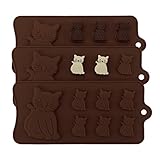 Cat Silicone Mold, Beasea 3pcs Kitty Cat Chocolate Mold Candy Fondant Chocolate Ice Molds Cake Decoration Non Stick Baking Tools