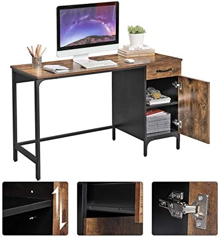 VASAGLE Escritorio de Ordenador, Escritorio de Oficina, con Cajón y